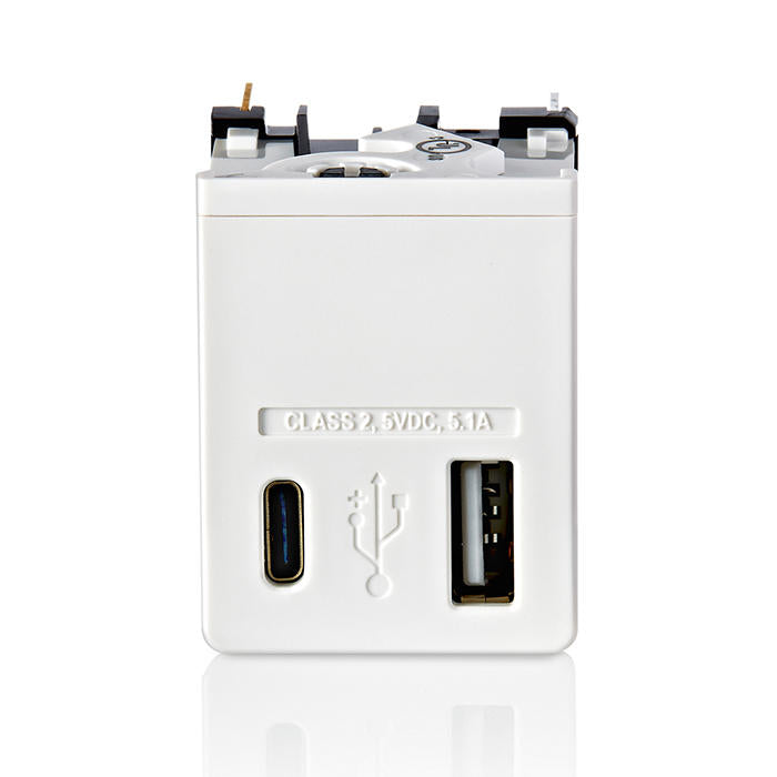 Decora Evolve™ USB-A + USB-C® Module, VMAC2-1W