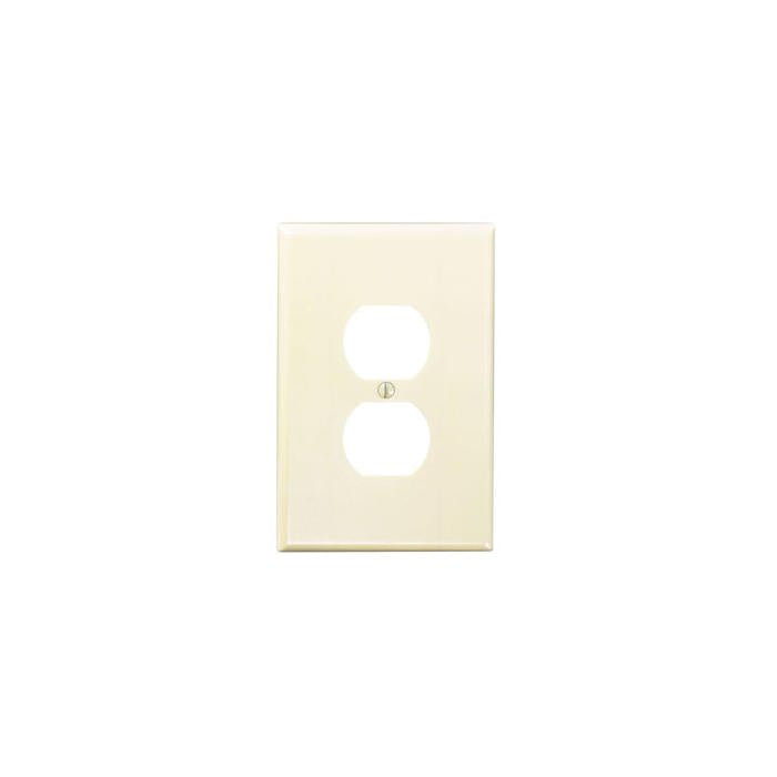 1-Gang Duplex Outlet/Receptacle Wallplate, Oversized, Thermoset, Ivory, 86103-I