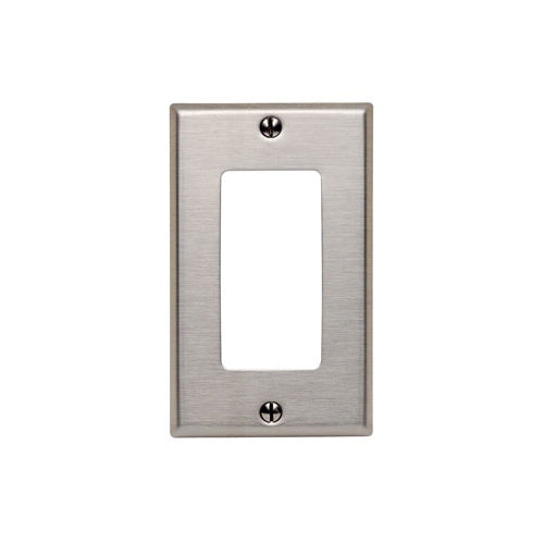 1-Gang Decora Wallplate, Midway Size, Non-magnetic Stainless Steel, SSJ26-002-040