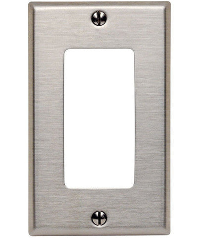 1-Gang Decora/GFCI Device Decora Wall Plate, Device Mount, Stainless Steel, 84401-40 - Leviton