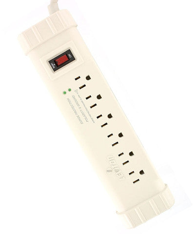 Office Grade Surge Strip, 6 Outlets, 5-15P plug, Beige, S1000 - Leviton