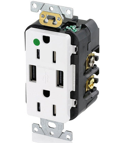 Legrand Pass & Seymour Hospital Grade USB Charging Receptacle – 15A Type A/C Tamper Resistant