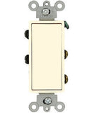 15 Amp 120/277 Volt, Decora Rocker Double-Pole AC Quiet Switch, Residential Grade, Grounding, Quickwire Push-In & Side Wired, Light Almond/Ivory/White/Black, 5602-2 - Leviton - 1