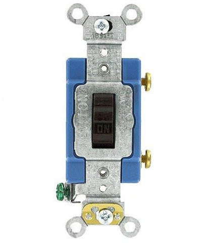 15-Amp, Toggle Single-Pole AC Quiet Switch, 120/277-Volt, Extra Heavy Duty Grade, Self Grounding, Various Colors, 1201-2 - Leviton - 5