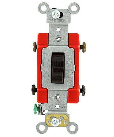 20-Amp, Toggle Double-Pole AC Quiet Switch, 120/277-Volt, Extra Heavy Duty Grade, Self Grounding, Back and Side Wired, Various Colors, 1222-2 - Leviton - 1