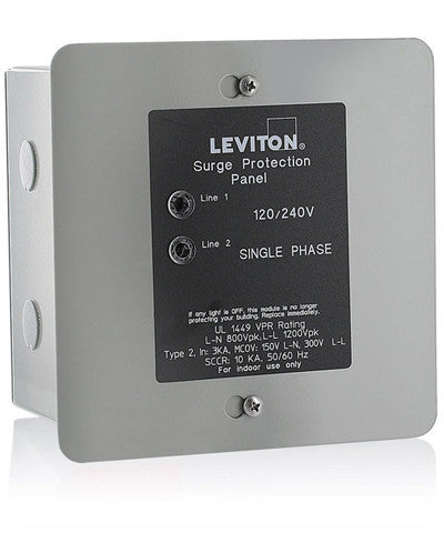120/240-Volt Panel Protector, 4-Mode Protection, Light Commercial/Residential Grade, In NEMA 1 Enclosure, 51120-1 - Leviton