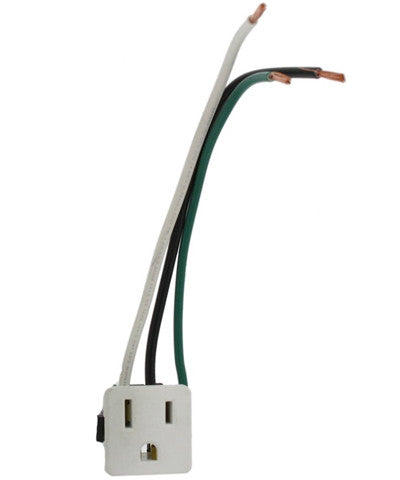 15 Amp, 125 Volt, Snap-In Receptacle, Grounding, White, 1374-1W - Leviton