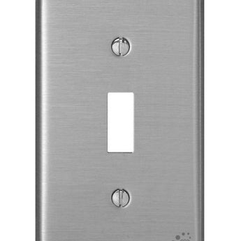 1-Gang Toggle Device Switch Wall Plate, Standard Size, Antimicrobial Treated Powder Coated Stainless Steel, 84001-A40 - Leviton