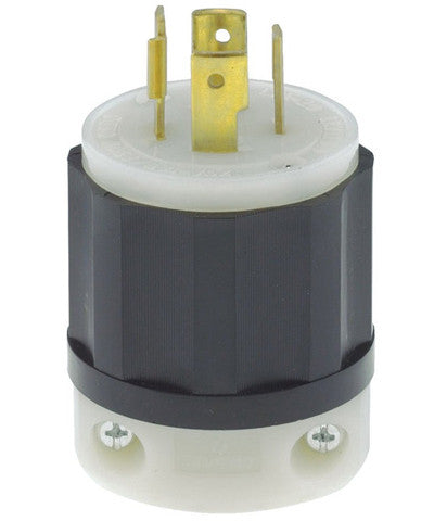 20 Amp, 125/250 Volt, NEMA L14-20P, 3P, 4W, Locking Plug, Industrial Grade, Grounding, Black-White, 2411 - Leviton