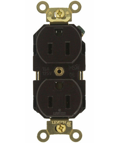 15 Amp, Duplex Receptacle, Industrial Heavy Duty Grade, Straight Blade, 125 Volt, Self Grounding, Various Colors, 5262 - Leviton - 1