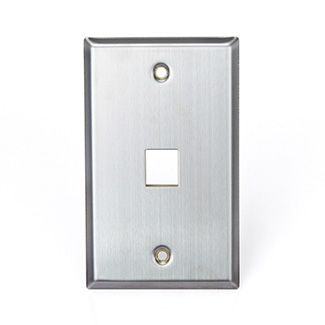 Stainless Steel QuickPort Wallplate, Single Gang, 43080