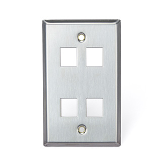 Stainless Steel QuickPort Wallplate, Single Gang, 43080