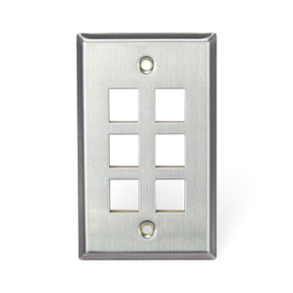 Stainless Steel QuickPort Wallplate, Single Gang, 43080