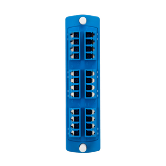 SDX Precision Molded Plate (BLUE), Single-mode OS1/2, Quad LC, 24 fibers, Zirconia Ceramic Sleeve, 5F100-4LL