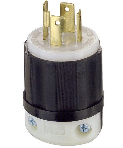 30 Amp, 125/250 Volt, NEMA L14-30P, 3P, 4W, Locking Plug, Industrial Grade, Grounding, Black & White, 2711 - Leviton