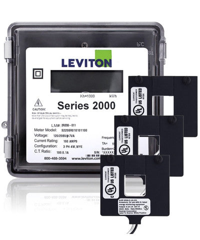 Series 2000 277/480V 3P4W 400A Outdoor kWh Meter Kit with 3 Split Core CTs, 2O480-4W - Leviton