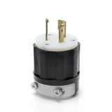Locking Plug, 20 Amp, 347 Volt, Industrial Grade, Black & White, 3721