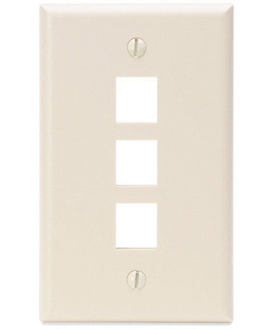 1-Gang QuickPort Wall Plate, 3-Port, 41080-3