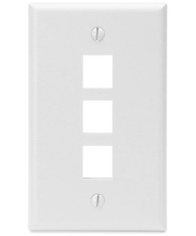 1-Gang QuickPort Wall Plate, 3-Port, 41080-3