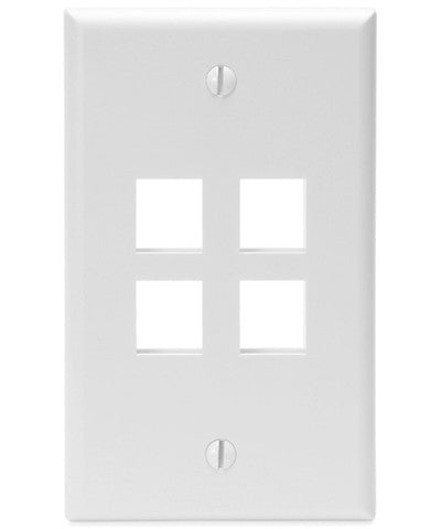 1-Gang QuickPort Wall Plate, 4-Port, 41080-4