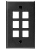 1-Gang QuickPort Wall Plate, 6-Port, 41080-6