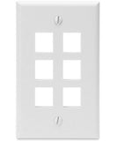 1-Gang QuickPort Wall Plate, 6-Port, 41080-6