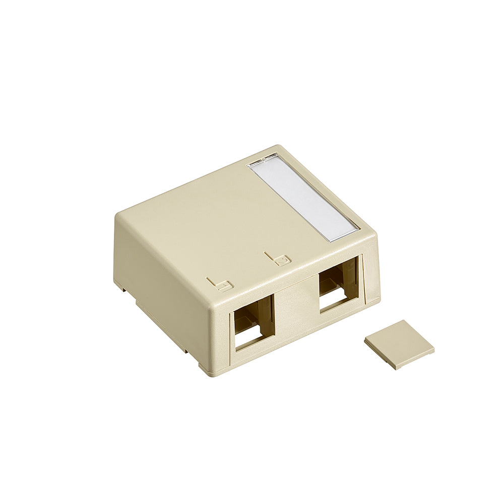 Surface-Mount QuickPort Box, Plenum-Rated, 2-Port, 41089