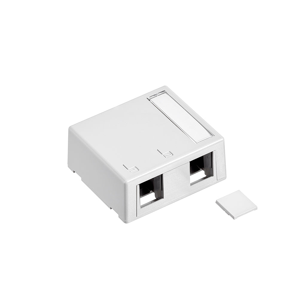 Surface-Mount QuickPort Box, Plenum-Rated, 2-Port, 41089