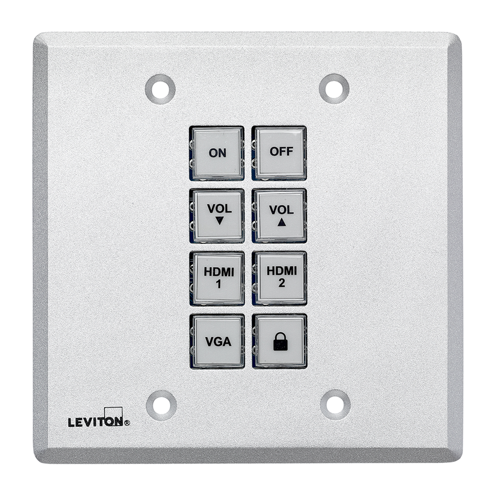 8 Button Control Box 8-Button Control Panel Wallplate, 41920-CP8 – Leviton