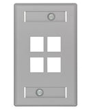 QuickPlate Tempo Wall Plate, 4-Port, Single Gang, 42090-4xS - Leviton - 2