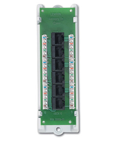 Category 5 Voice and Data Module 6-Port, Bracket, 47605-C5B - Leviton