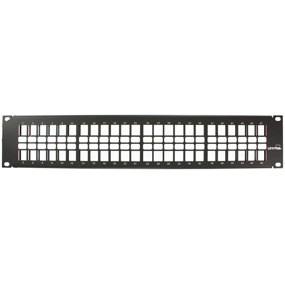 QuickPort Patch Panel with vertical numbering, 2RU, 48-port, cable management bar included, 49255-48N