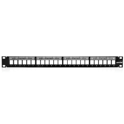 QuickPort Patch Panel with Magnifying Lens Label Holder, 24-Port, 1RU, Cable Management bar included, 49255-L24