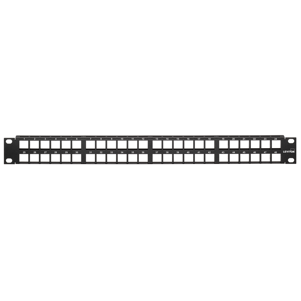 QuickPort Patch Panel, 48-port, 1RU. Cable management bar not included, 49255-Q48