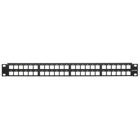 QuickPort Patch Panel, 48-port, 1RU. Cable management bar not included, Cable Management bar included, 49255-Q48