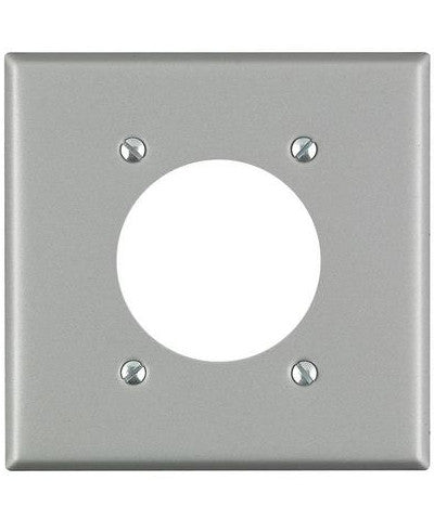 2-Gang Flush Mount 2.15 Inch Dia. Device Receptacle Wall Plate, Standard Size, Steel, Device Mount, Aluminum, 4934 - Leviton