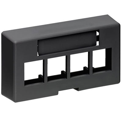 4-Port QuickPort Extended Depth Modular Furniture Faceplate, Black, 49910-EE4