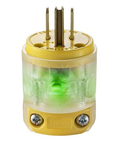 Grounding Lighted Plug End Replacement, 515PV-LIT - Leviton