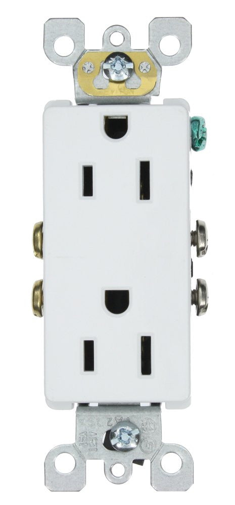 15 Amp 125 Volt, Decora Duplex Receptacle, Residential Grade, Self Grounding, Various Colors, 5325-S - Leviton - 2