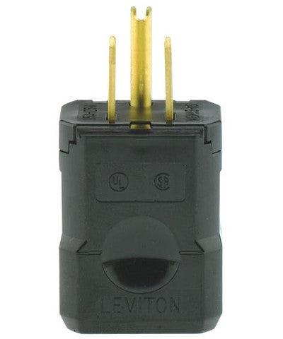 15 Amp, 125 Volt, Industrial Grade, Plug, Straight Blade, Grounding, Python, Black, 5256-VB - Leviton