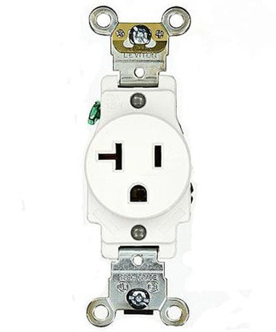 20 Amp, Single Receptacle, Industrial Heavy Duty Grade, Straight Blade ...