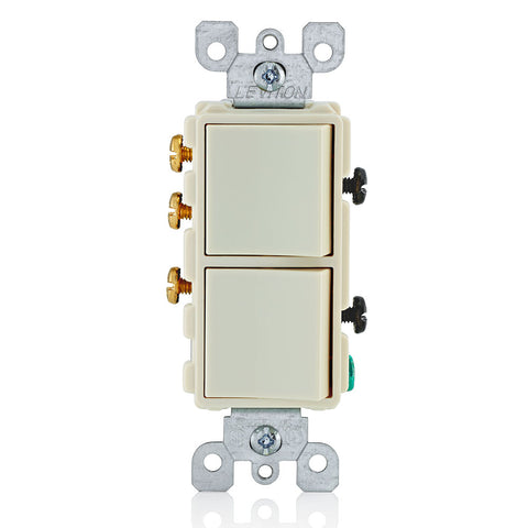 15-Amp, 120/277-Volt, Decora Single-Pole / 3-Way AC Combination Switch, Commercial Grade, Grounding, 5641