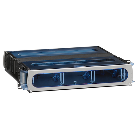 2000i SDX 2RU Fiber Enclosure, empty, with sliding tray; Accepts up to (6) SDX adapter plates and splice trays or (6) SDX MTP cassettes, 5R2UH-S06