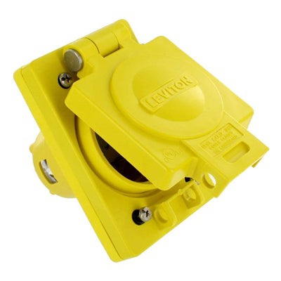 20A, 125 Volt, NEMA L5-20, 2P, 3W, Single Locking Inlet, IP66 Cover, Industrial Grade, Grounding, Corrosion Resistant, Wetguard, 66W47