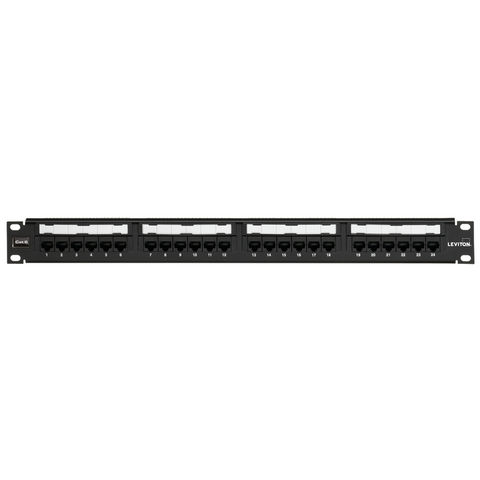 Cat 6 Universal Patch Panel, 24-Port, 1RU. Cable management bar includ –  Leviton