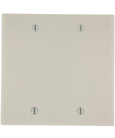 2-Gang, No Device, Blank Wall Plate, Standard Size, Thermoset, Box Mount, Light Almond, 78025 - Leviton