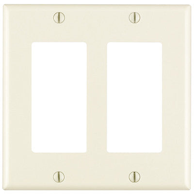 2-Gang Decora/GFCI Device Decora Wall Plate, Standard Size, Thermoset, Device Mount, 80409 - Leviton - 2