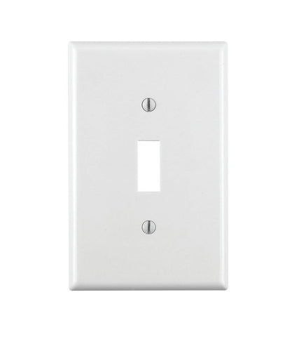 1-Gang Toggle Device Switch Wallplate, Midway Size, Thermoset, Device Mount, White, 80501-W
