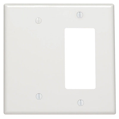 2-Gang 1-Blank 1-Decora/GFCI Device Combination Wallplate, Midway Size, Thermoset, 80608