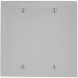 2-Gang, No Device, Blank Wall Plate, Standard Size, Thermoplastic Nylon, Box Mount, 80725